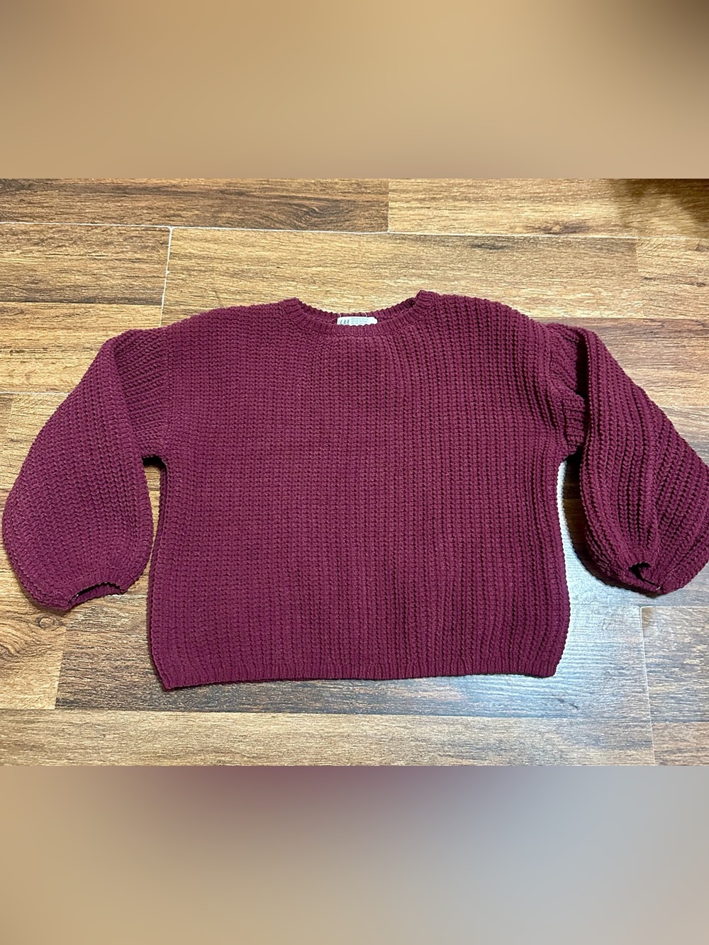 H&M Kids Burgundy Knit Crewneck Sweater